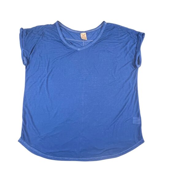 Faded Glory Longline Top XL Blue Airy Sheer Flowy Layering Tee Drapey Knit Shirt - Picture 5 of 13